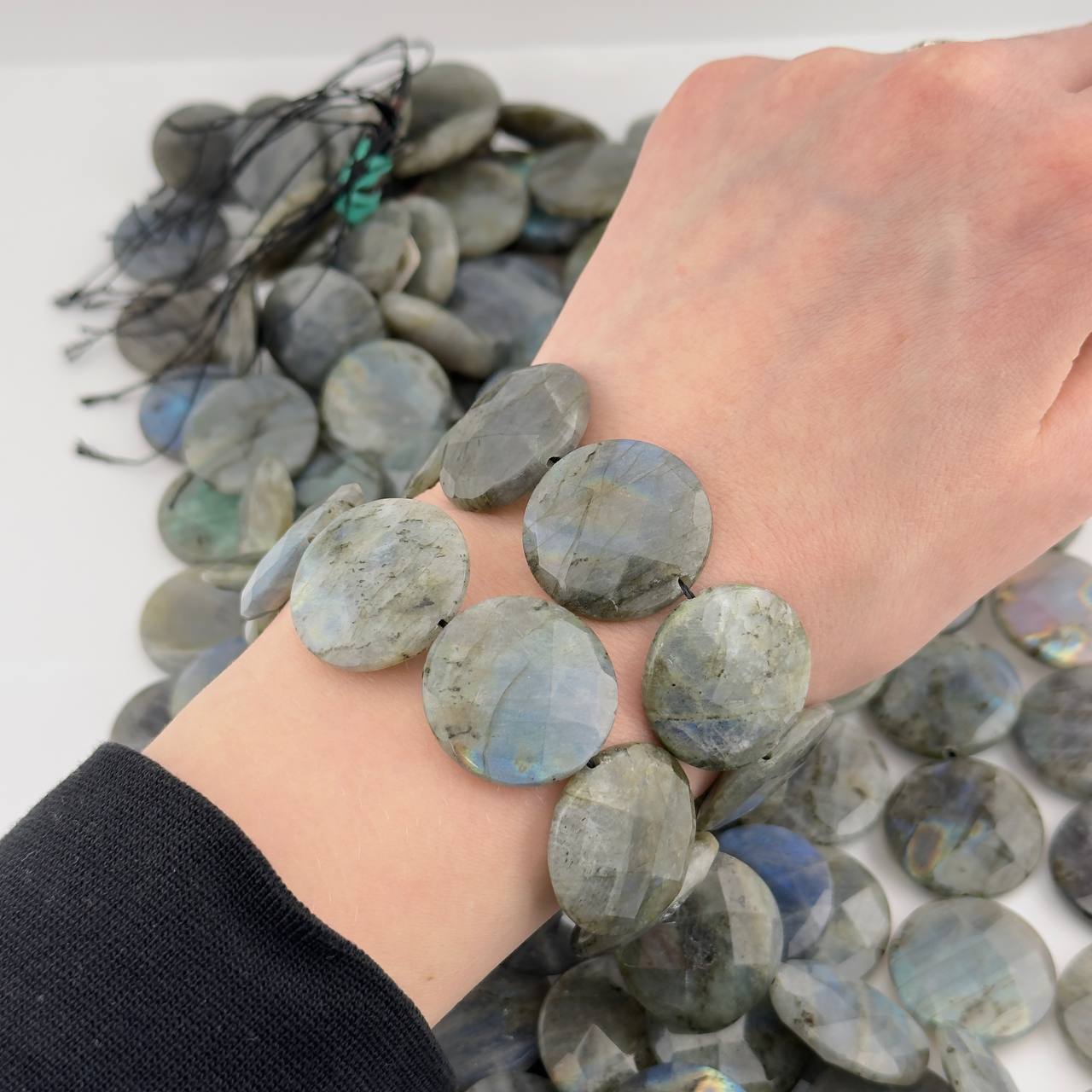 Бусины Лабрадорит размер 25*8мм натуральный камень