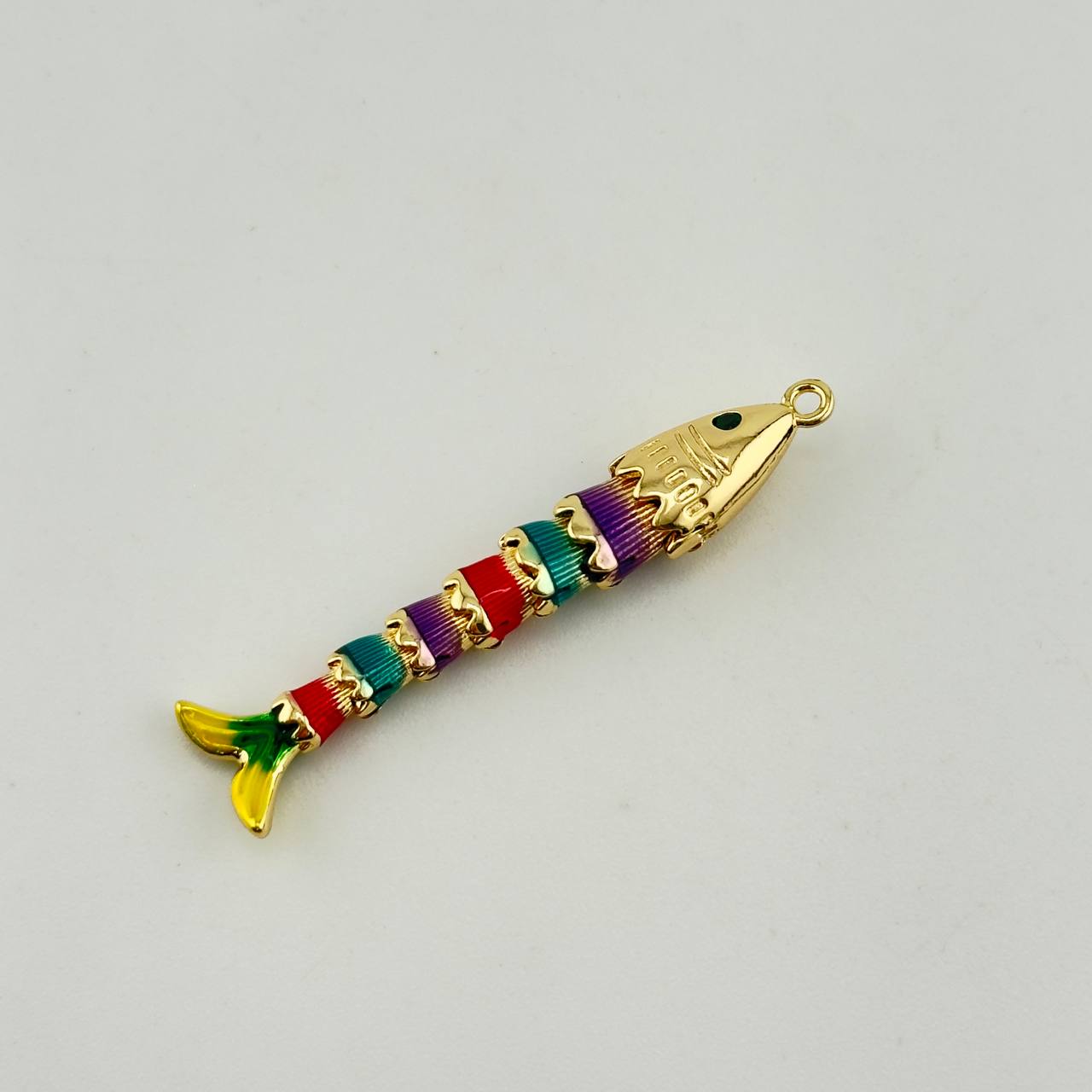 Подвеска рыба размер 7,5*46мм цвет золото