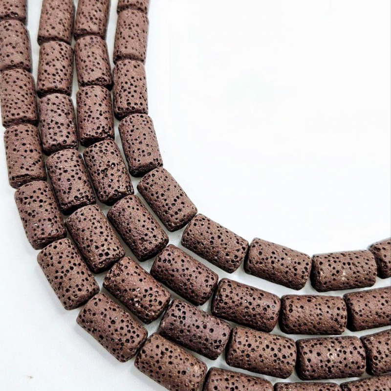 Бусины Вулканическая лава размер 8,5*14мм натуральный камень