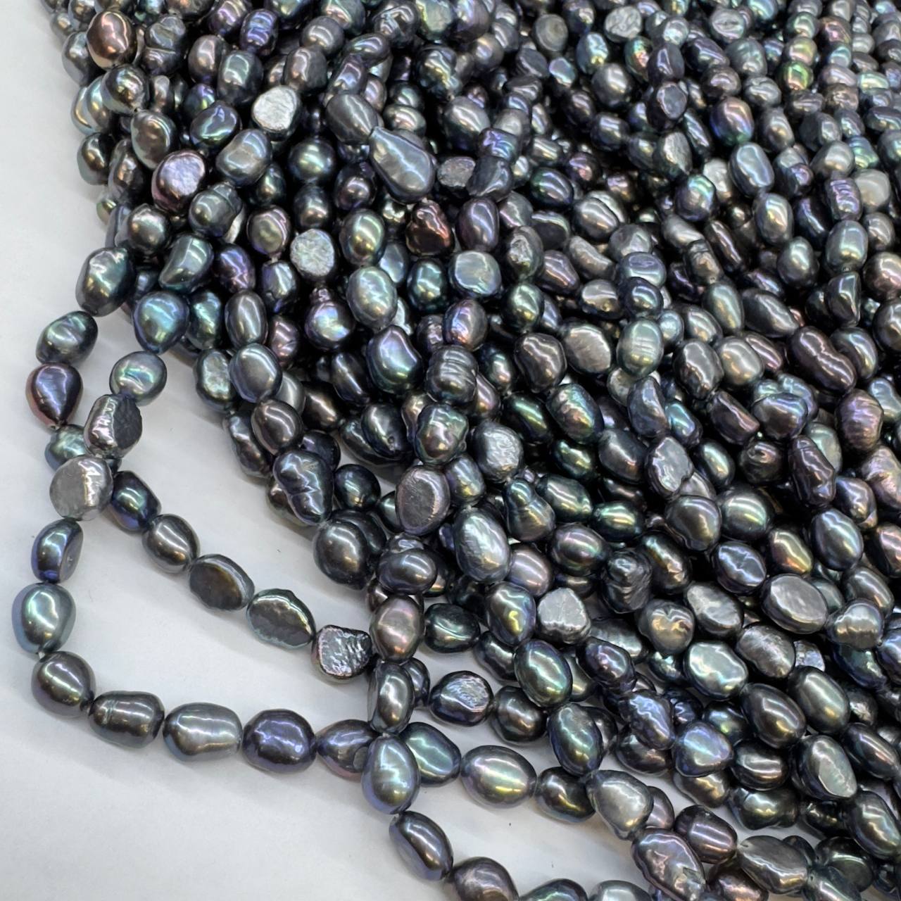 Жемчуг А культивированный размер 7-8мм цвет серый